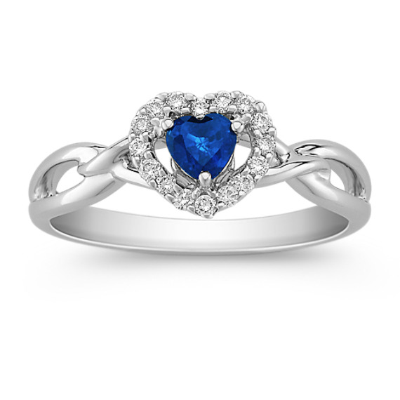 Heart-Shaped Sapphire and Diamond Ring Heart-Shaped Sapphire and Diamond Ring