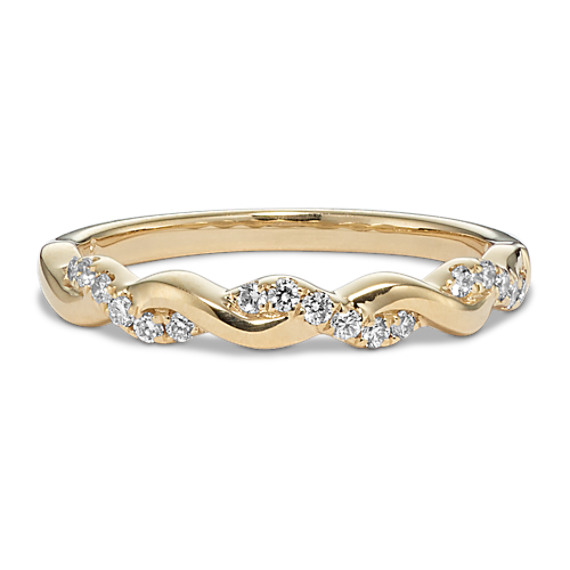Infinity Diamond and 14k Yellow Gold Infinity Wedding Band Infinity Diamond and 14k Yellow Gold Infinity Wedding Band