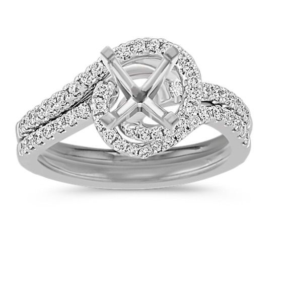 Interlocking Swirl Diamond Wedding Set with Pavé Setting at Shane Co.