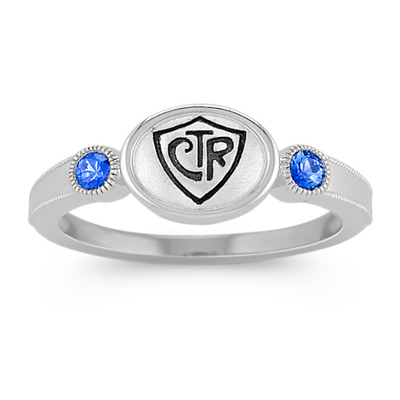 Kentucky Blue Sapphire and Sterling Silver CTR Ring Kentucky Blue Sapphire and Sterling Silver CTR Ring