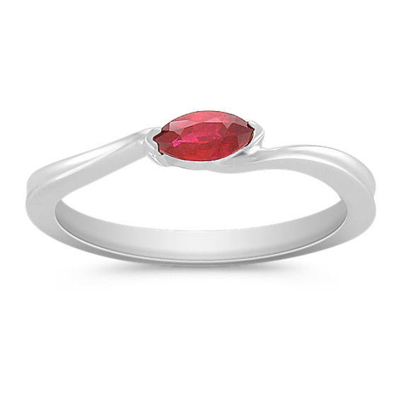 Marquise Ruby Ring in Sterling Silver Marquise Ruby Ring in Sterling Silver