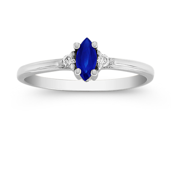 Marquise Sapphire and Round Diamond Ring Marquise Sapphire and Round Diamond Ring