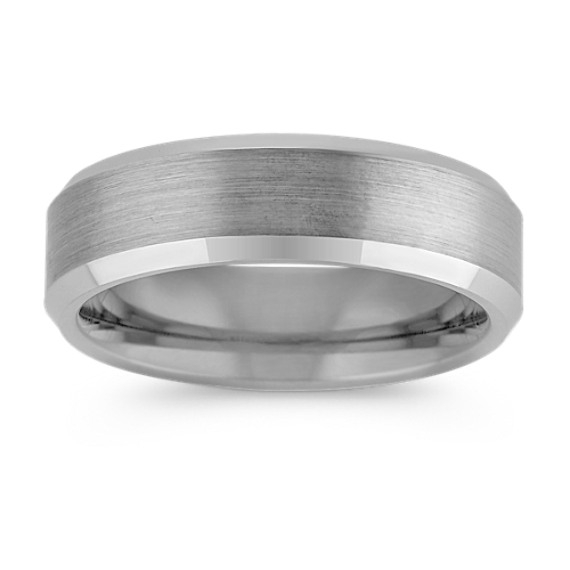Max-T Brushed and Slant Edge Titanium Comfort Fit Ring (6.5mm) Max-T Brushed and Slant Edge Titanium Comfort Fit Ring (6.5mm)