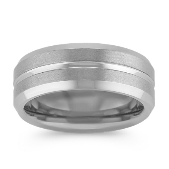 Max-T Brushed Titanium Comfort Fit Ring (8mm) Max-T Brushed Titanium Comfort Fit Ring (8mm)