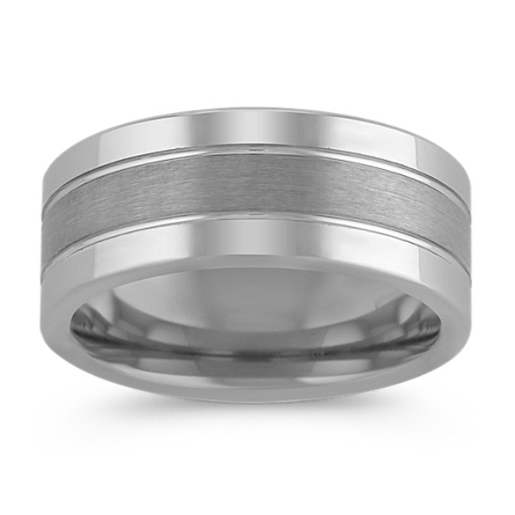 Max-T Polished Titanium Comfort Fit Ring (9mm) Max-T Polished Titanium Comfort Fit Ring (9mm)