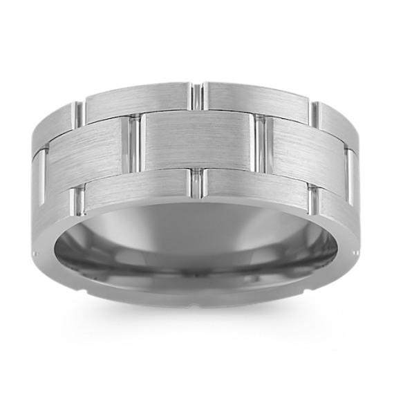 Max-T Textured Titanium Comfort Fit Ring (9mm) Max-T Textured Titanium Comfort Fit Ring (9mm)