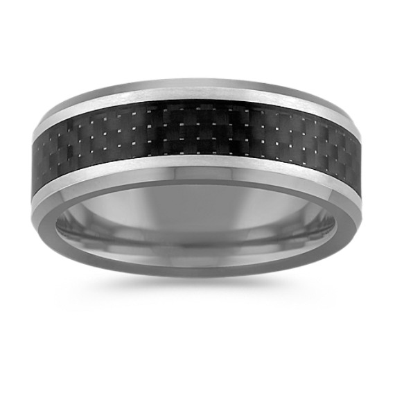 Max-T Titanium Comfort Fit Ring with Carbon Fiber Accent (7.5mm) Max-T Titanium Comfort Fit Ring with Carbon Fiber Accent (7.5mm)