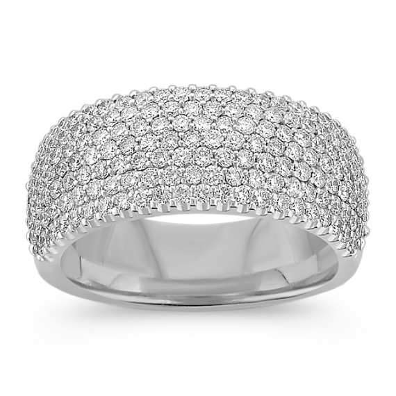 Modern Diamond Ring with Pavé Setting Modern Diamond Ring with Pavé Setting