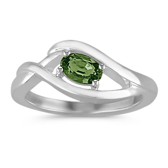 Oval Green Sapphire Ring in Sterling Silver Oval Green Sapphire Ring in Sterling Silver