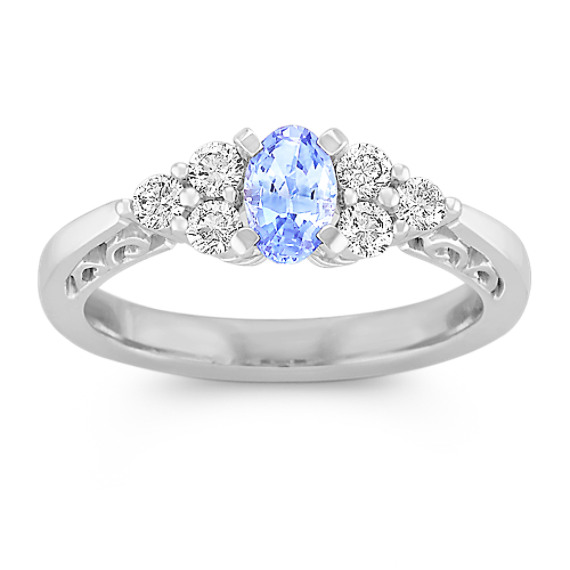 Oval Ice Blue Sapphire and Diamond Ring Oval Ice Blue Sapphire and Diamond Ring