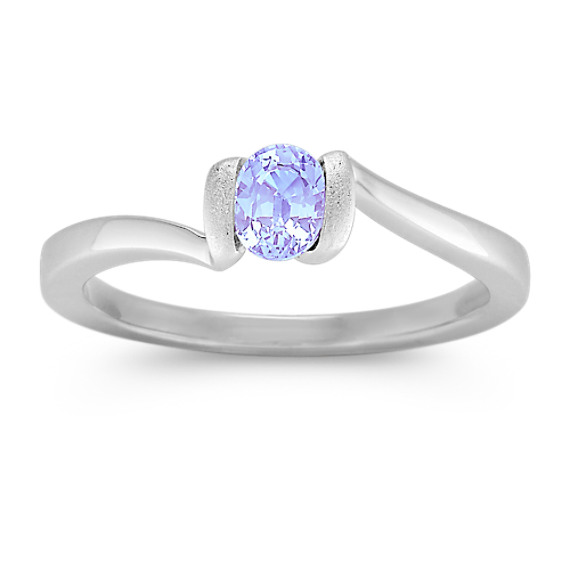 Oval Ice Blue Sapphire Ring in Sterling Silver Oval Ice Blue Sapphire Ring in Sterling Silver