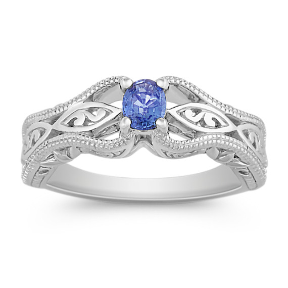 Oval Kentucky Blue Sapphire Ring in Sterling Silver Oval Kentucky Blue Sapphire Ring in Sterling Silver