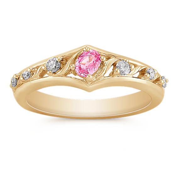 Oval Pink Sapphire and Diamond Ring Oval Pink Sapphire and Diamond Ring