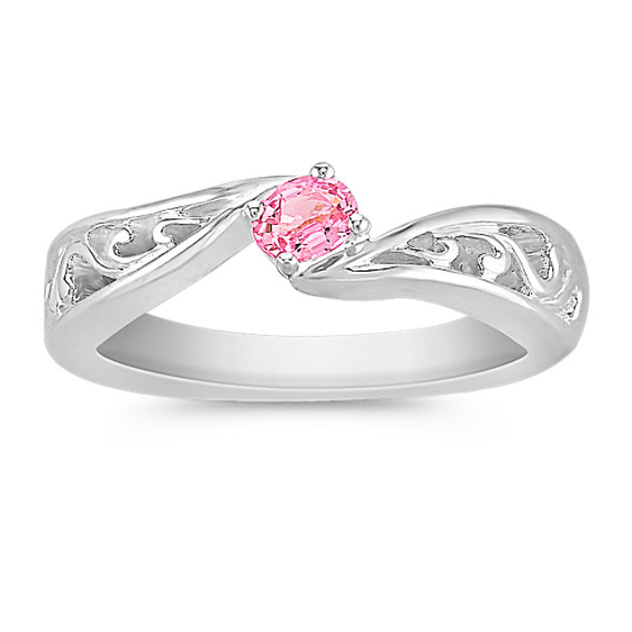 Oval Pink Sapphire Ring in Sterling Silver Oval Pink Sapphire Ring in Sterling Silver