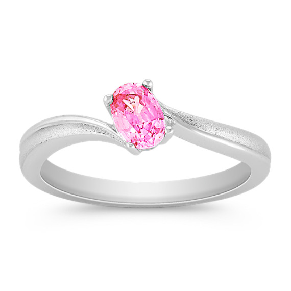 Oval Pink Sapphire Ring in Sterling Silver Oval Pink Sapphire Ring in Sterling Silver