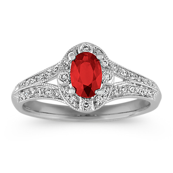 Oval Ruby and Diamond Ring Oval Ruby and Diamond Ring