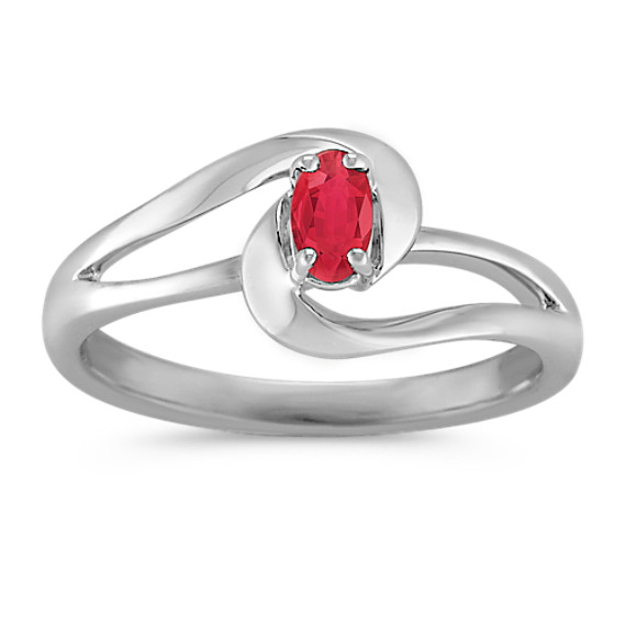 Oval Ruby Ring in Sterling Silver Oval Ruby Ring in Sterling Silver
