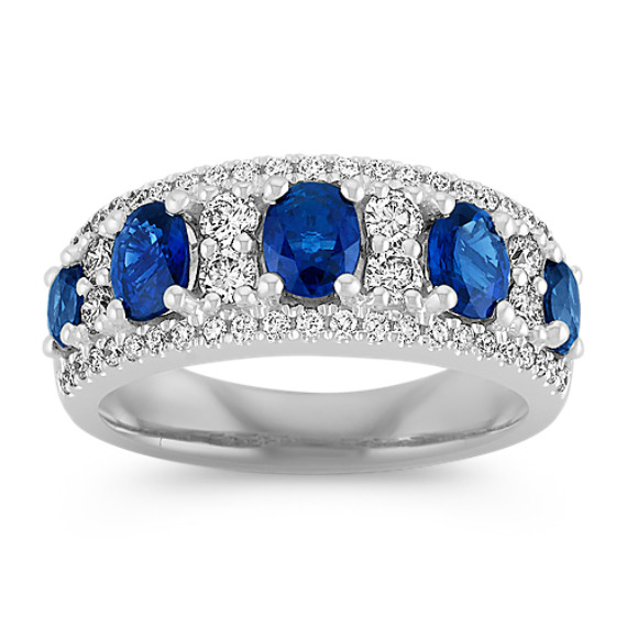 Oval Sapphire and Round Diamond Ring Oval Sapphire and Round Diamond Ring