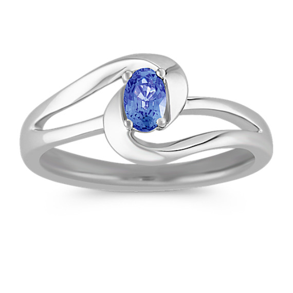 Oval Sapphire Ring in Sterling Silver Oval Sapphire Ring in Sterling Silver