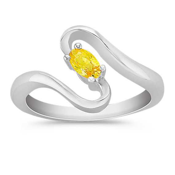 Oval Yellow Sapphire Ring in Sterling Silver Oval Yellow Sapphire Ring in Sterling Silver
