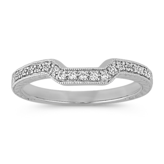 Pavé Set Diamond Contour Wedding Band with Side Engraving Pavé Set Diamond Contour Wedding Band with Side Engraving
