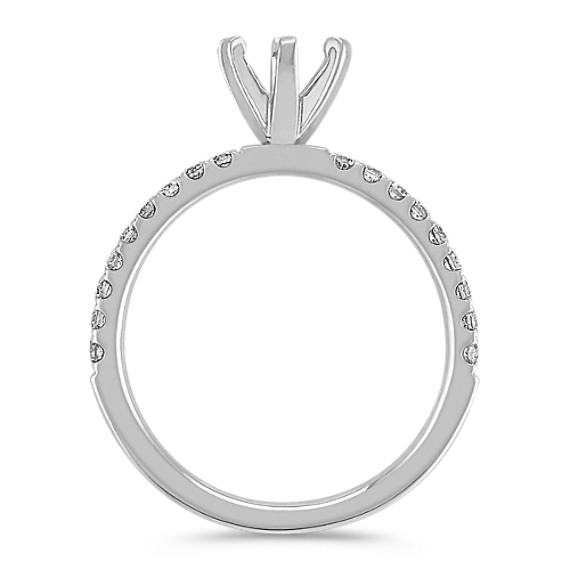 PavÃ©-Set Diamond Engagement Ring in Platinum (Unmounted)