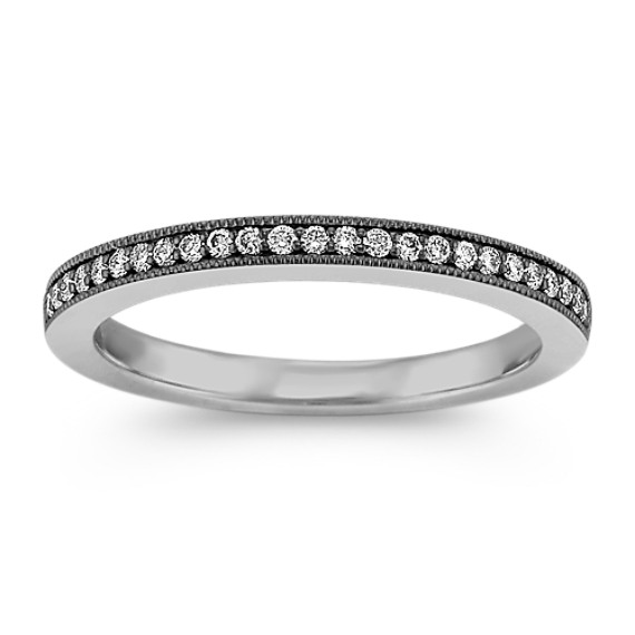 Pavé Set Diamond Wedding Band with Black Rhodium Pavé Set Diamond Wedding Band with Black Rhodium