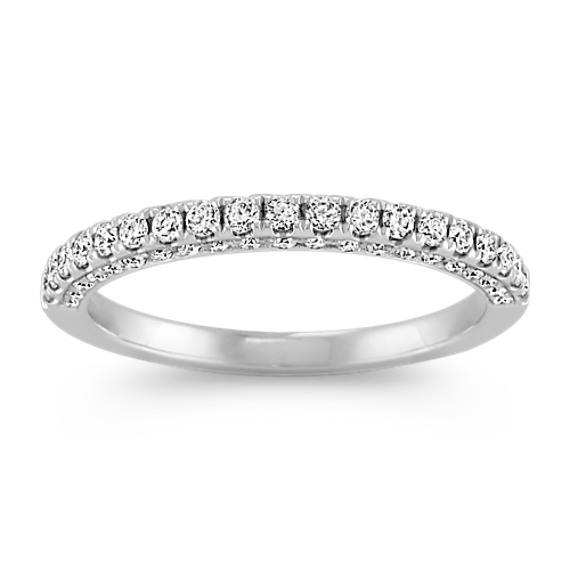 Pavé Set Three-Sided Diamond Wedding Band Pavé Set Three-Sided Diamond Wedding Band