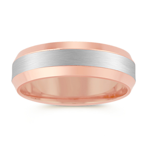 Platinum and 14k Rose Gold Comfort Fit Ring (6.5mm) Platinum and 14k Rose Gold Comfort Fit Ring (6.5mm)