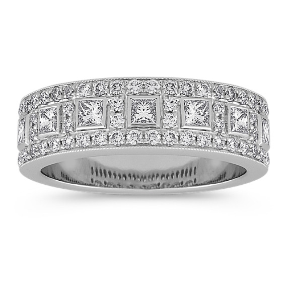 Princess Cut and Round Diamond Anniversary Band Princess Cut and Round Diamond Anniversary Band