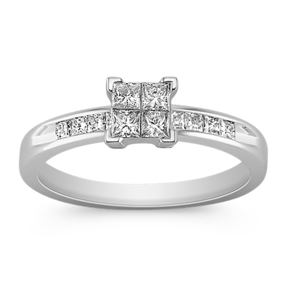 Princess Cut Diamond Engagement Ring with Channel Setting Princess Cut Diamond Engagement Ring with Channel Setting