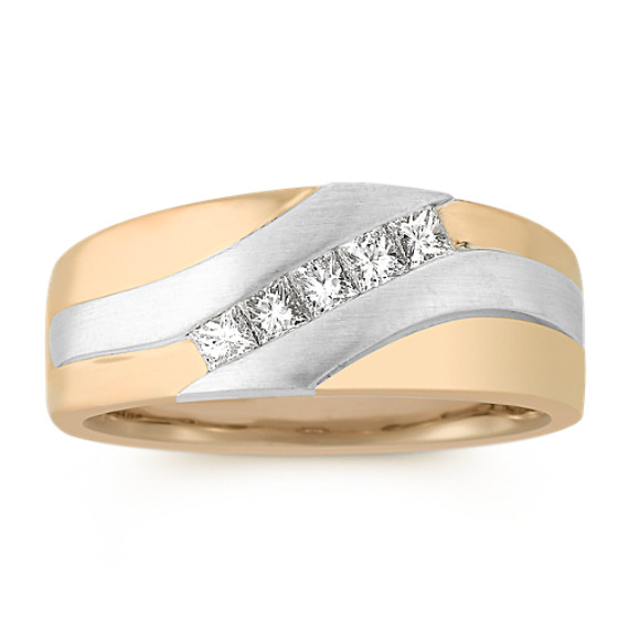 Princess Cut Diamond Ring in Two-Tone Gold Princess Cut Diamond Ring in Two-Tone Gold