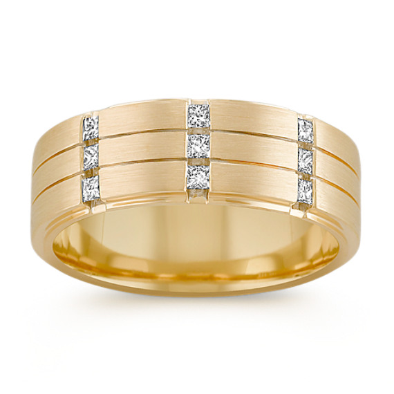 Princess Cut Diamond Ring with Channel-Setting and Satin Finish Princess Cut Diamond Ring with Channel-Setting and Satin Finish