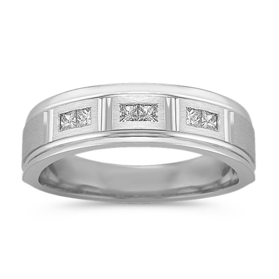 Princess Cut Diamond Ring with Satin Finish (6.5mm) Princess Cut Diamond Ring with Satin Finish (6.5mm)