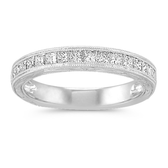 Princess Cut Diamond Wedding Band with Channel-Setting Princess Cut Diamond Wedding Band with Channel-Setting