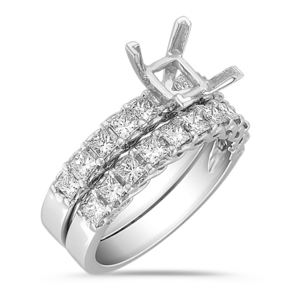 Princess Cut Diamond Wedding Set (Unmounted)