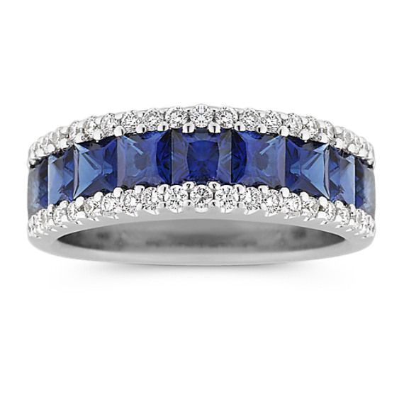Princess Cut Sapphire and Diamond Ring Princess Cut Sapphire and Diamond Ring
