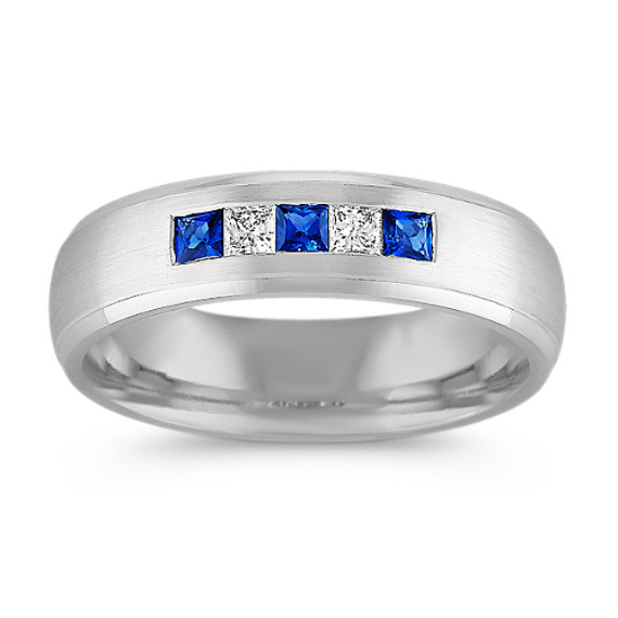 Princess Cut Sapphire and Diamond Ring Princess Cut Sapphire and Diamond Ring