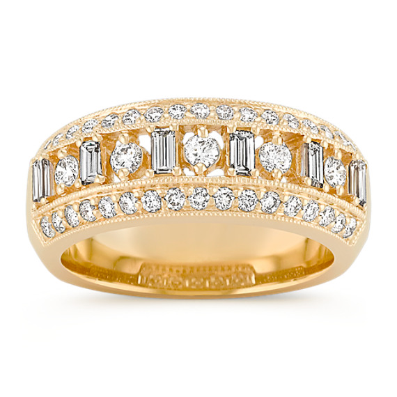 Round and Baguette Diamond Ring Round and Baguette Diamond Ring