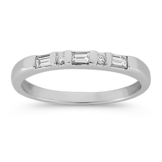 Round and Baguette Diamond Wedding Band Round and Baguette Diamond Wedding Band