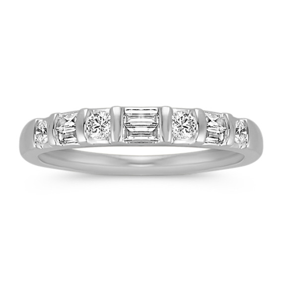 Round and Baguette Diamond Wedding Band Round and Baguette Diamond Wedding Band