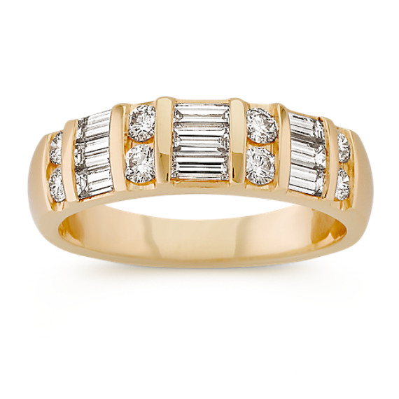 Round and Baguette Diamond Wedding Band Round and Baguette Diamond Wedding Band