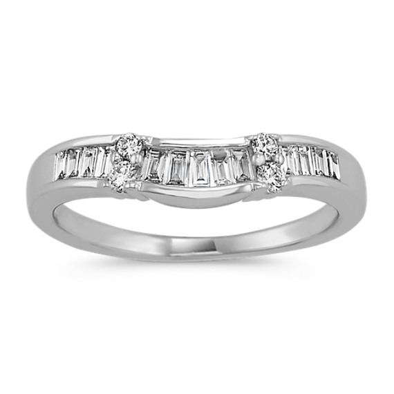 Round and Vertical Baguette Diamond Wedding Band Round and Vertical Baguette Diamond Wedding Band