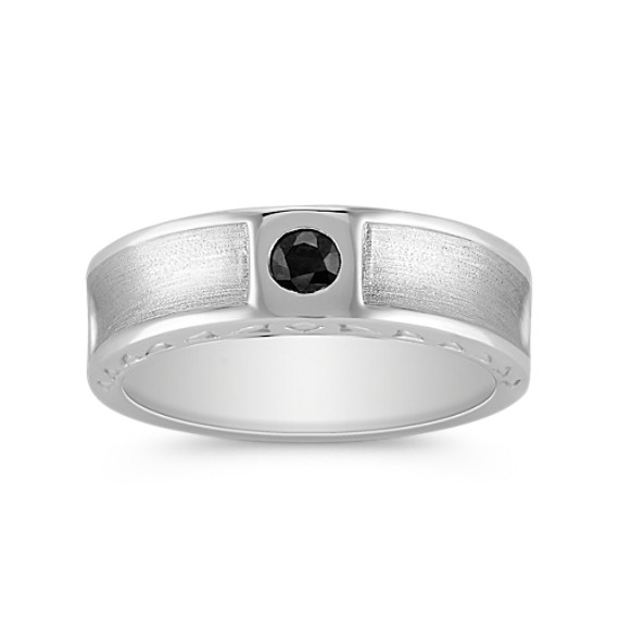 Round Black Sapphire Ring Round Black Sapphire Ring