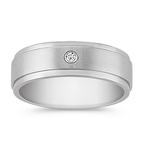 Round Diamond and Titanium Ring (7mm) Round Diamond and Titanium Ring (7mm)