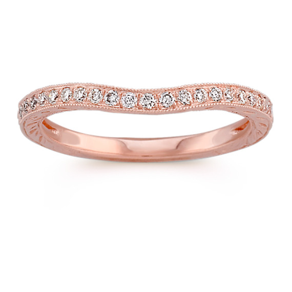 Round Diamond Contour Wedding Band in Rose Gold Round Diamond Contour Wedding Band in Rose Gold