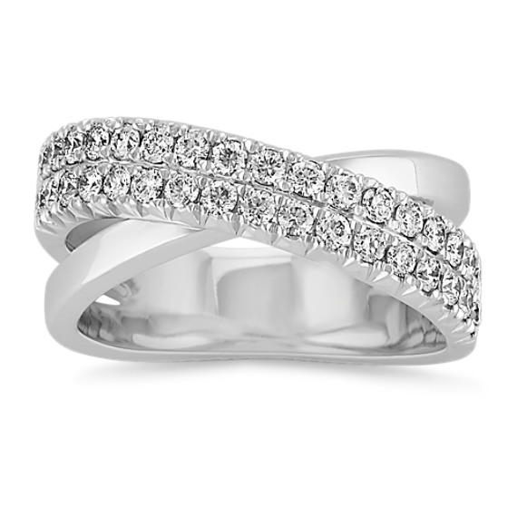 Round Diamond Criss-Cross Ring Round Diamond Criss-Cross Ring