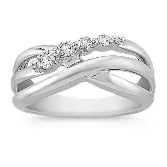 Round Diamond Crossing Journey Ring Round Diamond Crossing Journey Ring