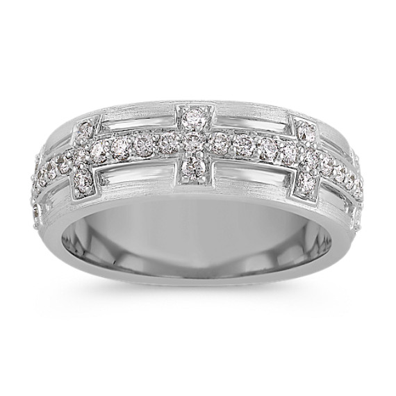 Round Diamond Ring in 14k White Gold (8mm) Round Diamond Ring in 14k White Gold (8mm)