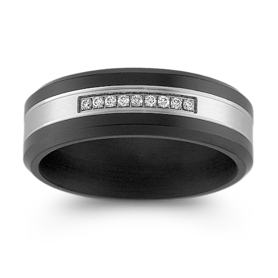 Round Diamond Ring in Titanium Round Diamond Ring in Titanium